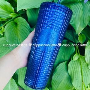 💙NEW💙Starbucks Summer 2023 ‘Cobalt Blue Pearl Grid’ Glitter Tumbler